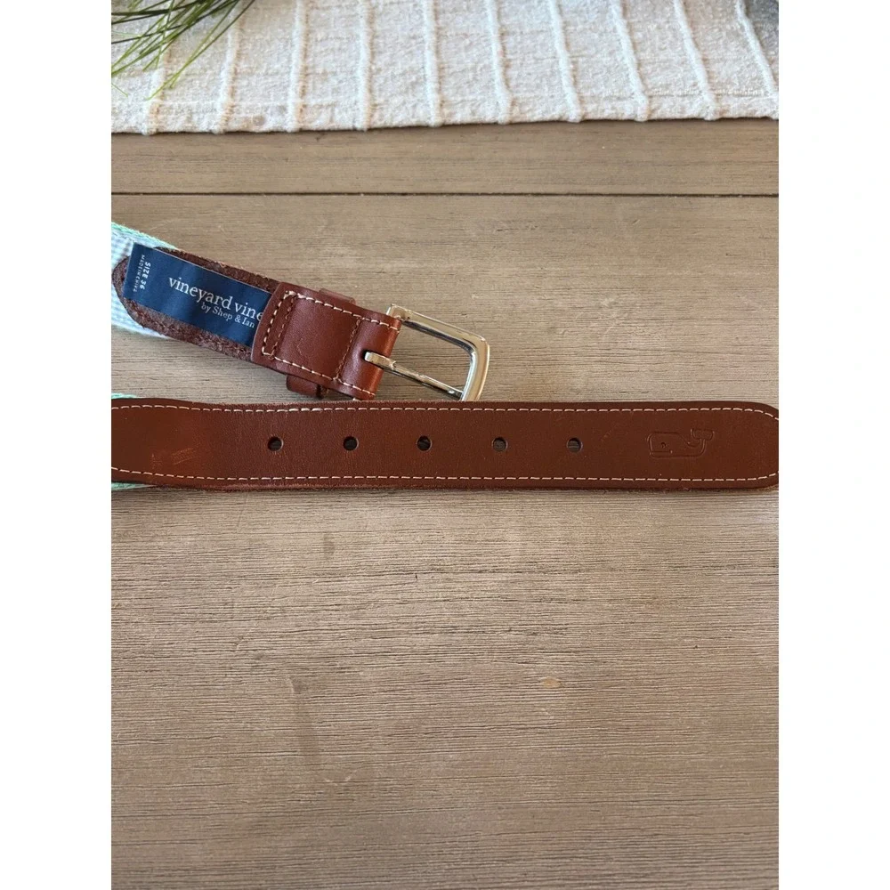 New men's 36 Vineyard Vines marlin fish embroidered icon canvas club belt